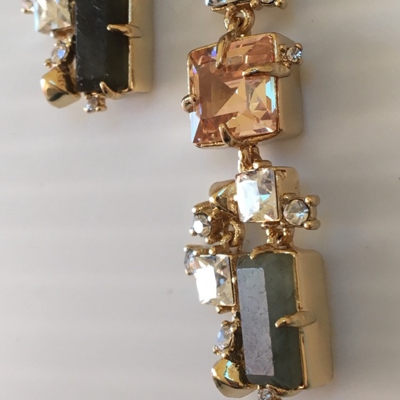 ALEXIS BITTAR • NEW Geometric Labradorite Stone Crystal Satellite Drop Earrings - Picture 5 of 9